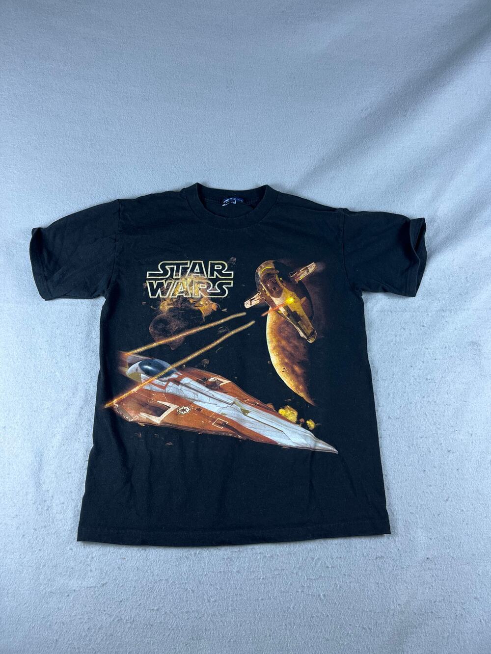 Star Wars T-Shirt Men S Black Jedi Starfighter Death Star Sci-fi Movie Promo Tee